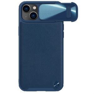 Nillkin CamShield Leather S Case iPhone 14 cover with camera cover blue