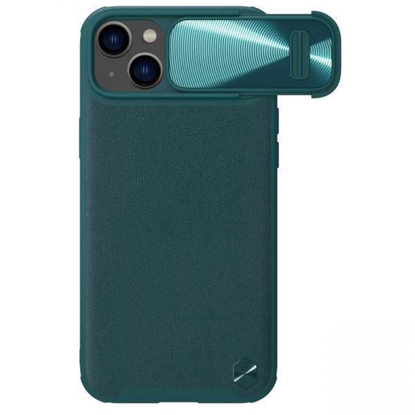 Nillkin CamShield Leather S Case iPhone 14 cover with camera cover green