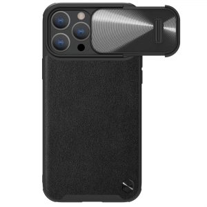 Nillkin CamShield Leather S Case iPhone 14 Pro cover with camera cover black