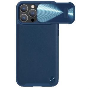 Nillkin CamShield Leather S Case iPhone 14 Pro cover with camera cover blue