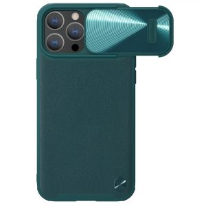 Nillkin CamShield Leather S Case iPhone 14 Pro Max cover with camera cover green