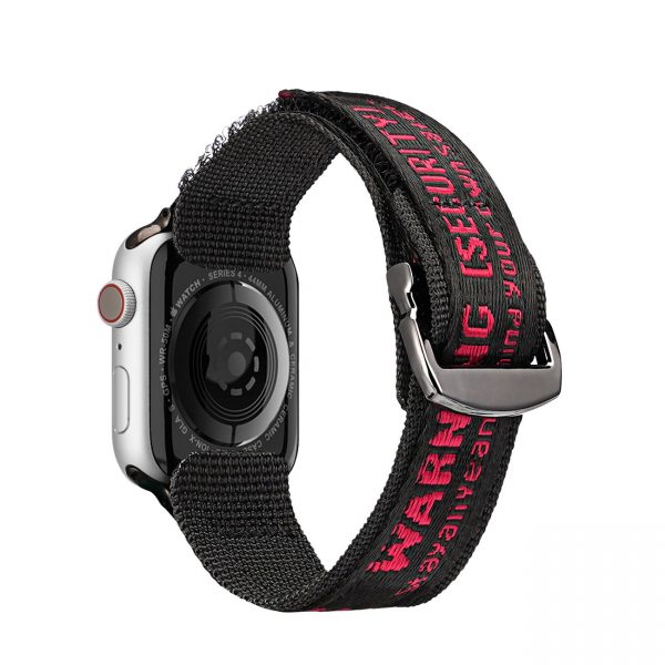 Dux Ducis Strap (Outdoor Version) Apple Watch Ultra Strap, SE, 9, 8, 7, 6, 5, 4, 3, 2, 1 (49, 45, 44, 42 mm) Nylon Band Bracelet Black and Red