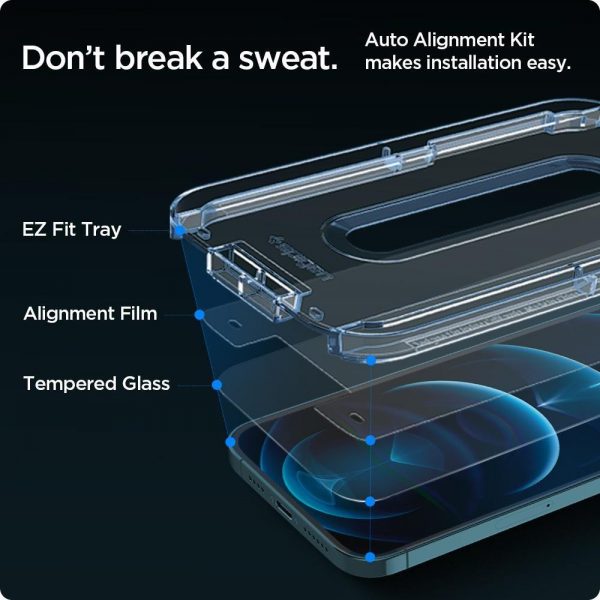 Spigen Glas.tR EZ Fit Tempered Glass for iPhone 12 Pro Max - 2 pcs.