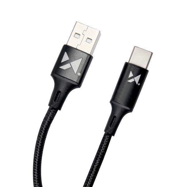 Cable USB - USB Type C 2,4A 1m black (WUC-C1B)