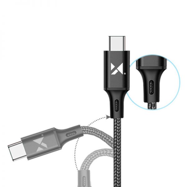 Cable USB - USB Type C 2,4A 1m black (WUC-C1B)