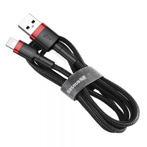 Baseus Cafule Cable durable nylon cord USB / Lightning QC3.0 1.5A 2M black-red