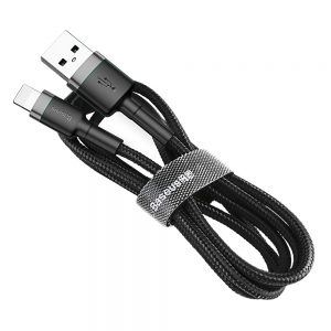 Baseus Cafule Cable durable nylon cord USB / Lightning QC3.0 2.4A 0.5M black-gray