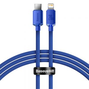 Baseus crystal shine series fast charging data cable USB Type C to Lightning 20W 1.2m blue