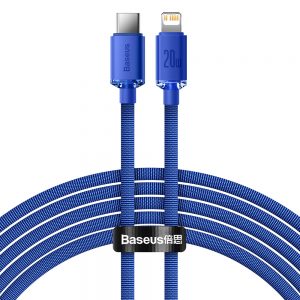 Baseus crystal shine series fast charging data cable USB Type C to Lightning 20W 2m blue