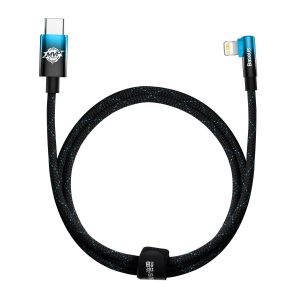 Baseus MVP 2 Elbow angled cable Power Delivery cable with side USB Type C / Lightning plug 1m 20W blue