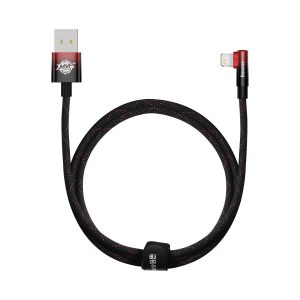 Baseus MVP 2 Elbow-shaped Fast Charging Data Cable USB to iP 2.4A 1m Black+Red