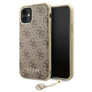 Guess iPhone 11 6,1″ / Xr brown/brązowy hard case 4G Charms Collection