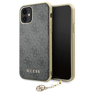 Guess iPhone 11 6,1″ / Xr grey/szary hard case 4G Charms Collection