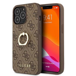 Guess iPhone 13 Pro / 13 6,1″ brązowy/brown hardcase 4G with ring stand