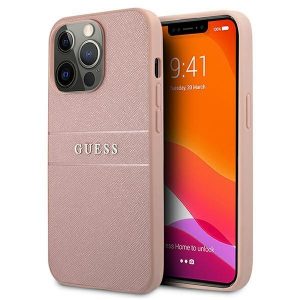 Guess iPhone 13 Pro Max 6,7″ różowy/pink hardcase Saffiano Stripe