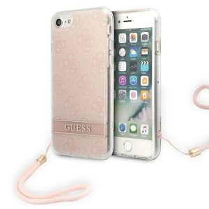 Guess iPhone SE 2022 / SE 2020 / 7/ 8 pink/pink hardcase 4G Print Strap