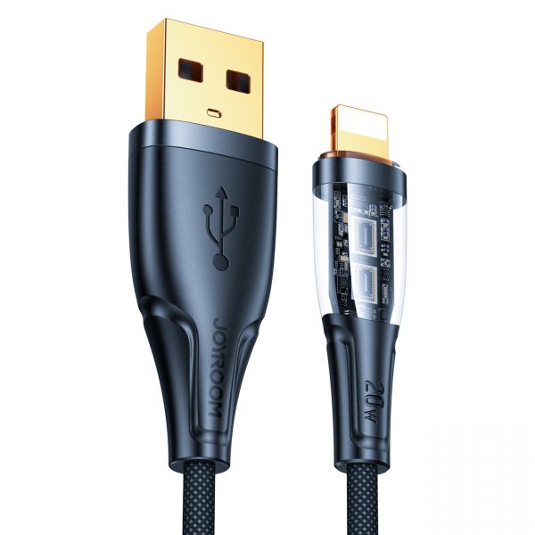 Joyroom fast charging cable with smart switch USB-A – Lightning 2.4A 1.2m black