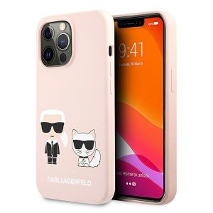 Karl Lagerfeld iPhone 13 Pro / 13 6,1″ hardcase jasno różowy/light pink Silicone Karl & Choupette