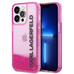 Karl Lagerfeld iPhone 14 Pro 6,1″ różowy/pink hardcase Liquid Glitter Elong