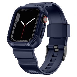 Kingxbar CYF106 2in1 Armored Case for Apple Watch SE, 8, 7, 6, 5, 4, 3, 2, 1  with Strap Blue