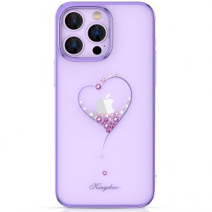 Kingxbar Wish Series case for iPhone 14 Plus decorated with crystals purple