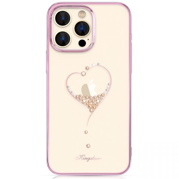 Kingxbar Wish Series case for iPhone 14 Pro decorated with pink crystals