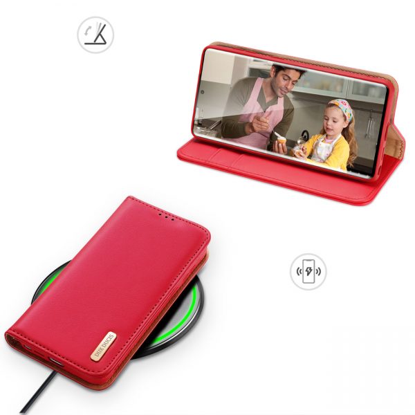 Dux Ducis Hivo case Samsung Galaxy S23 Ultra cover with flip wallet stand RFID blocking red