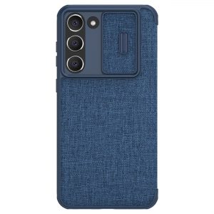 Nillkin Qin Cloth Pro Case for Samsung Galaxy S23+ Flip Cover Camera Cover blue