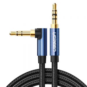 Ugreen angled AUX cable 2 x mini jack 3.5mm 1.5m blue