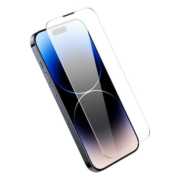 Baseus Set of 2x Tempered Glass for iPhone 14 Pro Max Full Screen with Speaker Cover 0.3mm + Mounting Frame