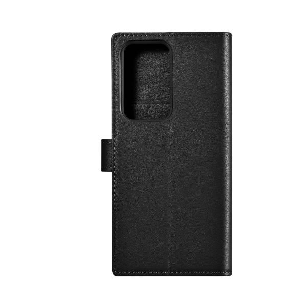 ICarer Wallet Case for Samsung Galaxy S23 Ultra leather case wallet black