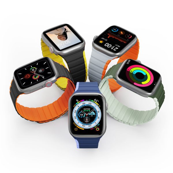 Magnetic Apple Watch SE, 9, 8, 7, 6, 5, 4, 3, 2, 1 (41, 40, 38 mm) Dux Ducis Strap (LD Version) - gray-orange