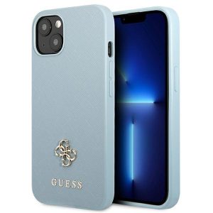 Guess iPhone 13 6.1" blue/blue hardcase Saffiano 4G Small Metal Logo