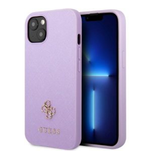 Guess iPhone 13 6.1" purple/purple hardcase Saffiano 4G Small Metal Logo