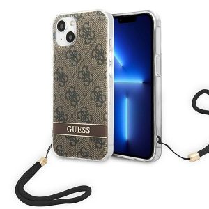 Guess iPhone 14 6.1 "brown / brown hardcase 4G Print Strap