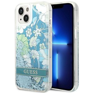 Guess iPhone 14 6.1 "green / green hardcase Flower Liquid Glitter