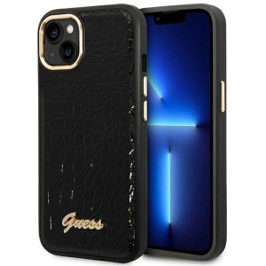 Guess iPhone 14 Plus 6.7 "black / black hardcase Croco Collection