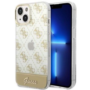 Guess iPhone 14 Plus 6.7 "gold / gold hardcase 4G Pattern Script