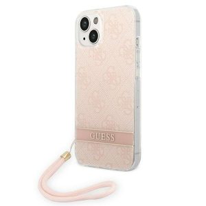 Guess iPhone 14 Plus 6.7 "pink / pink hardcase 4G Print Strap