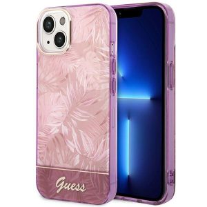 Guess iPhone 14 Plus 6.7 "pink / pink hardcase Jungle Collection