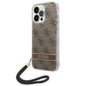 Guess iPhone 14 Pro 6.1 "brown / brown hardcase 4G Print Strap