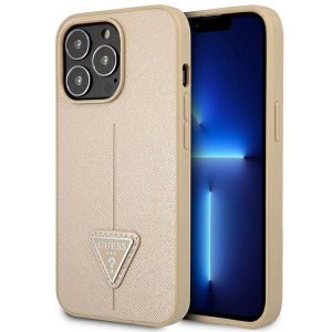 Guess iPhone 14 Pro 6,1 "beige / beige hardcase SaffianoTriangle Logo