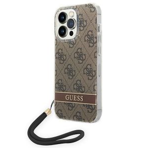 Guess iPhone 14 Pro Max 6.7 "brown / brown hardcase 4G Print Strap