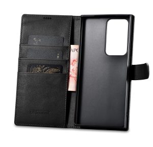 ICarer Wallet Case for Samsung Galaxy S23 Ultra leather case wallet black