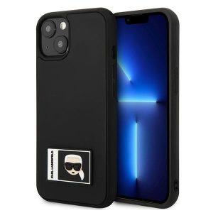 Karl Lagerfeld iPhone 13 mini 5,4 "black / black hardcase Ikonik Patch