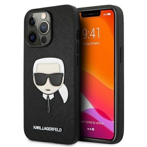 Karl Lagerfeld iPhone 13 Pro / 13 6,1″ czarny/black hardcase Saffiano Ikonik Karl`s Head