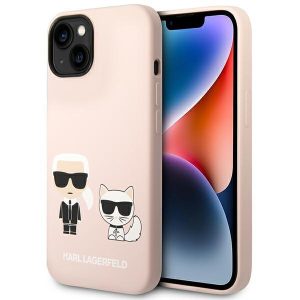 Karl Lagerfeld iPhone 14 Plus 6.7 "hardcase light pink / light pink Silicone Karl & Choupette Magsafe