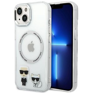 Karl Lagerfeld iPhone 14 Plus 6.7 "hardcase transparent / transparent Karl & Choupette Aluminum Magsafe