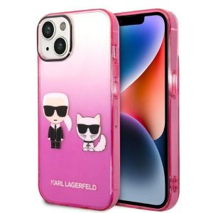 Karl Lagerfeld iPhone 14 Plus 6,7″ hardcase różowy/pink Gradient Ikonik Karl & Choupette