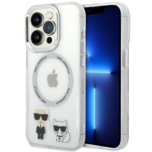 Karl Lagerfeld iPhone 14 Pro 6.1 "hardcase transparent / transparent Karl & Choupette Aluminum Magsafe